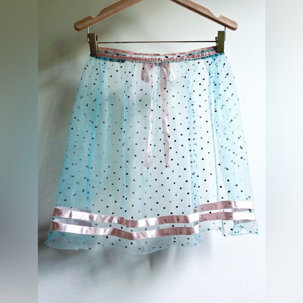 Vintage Blue And Pink Tule Apron Size S/XS - Picture 5 of 12